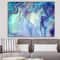 Designart - Marbled Colours in Shades of Turquoise and Purple - Modern & Contemporary Canvas Art